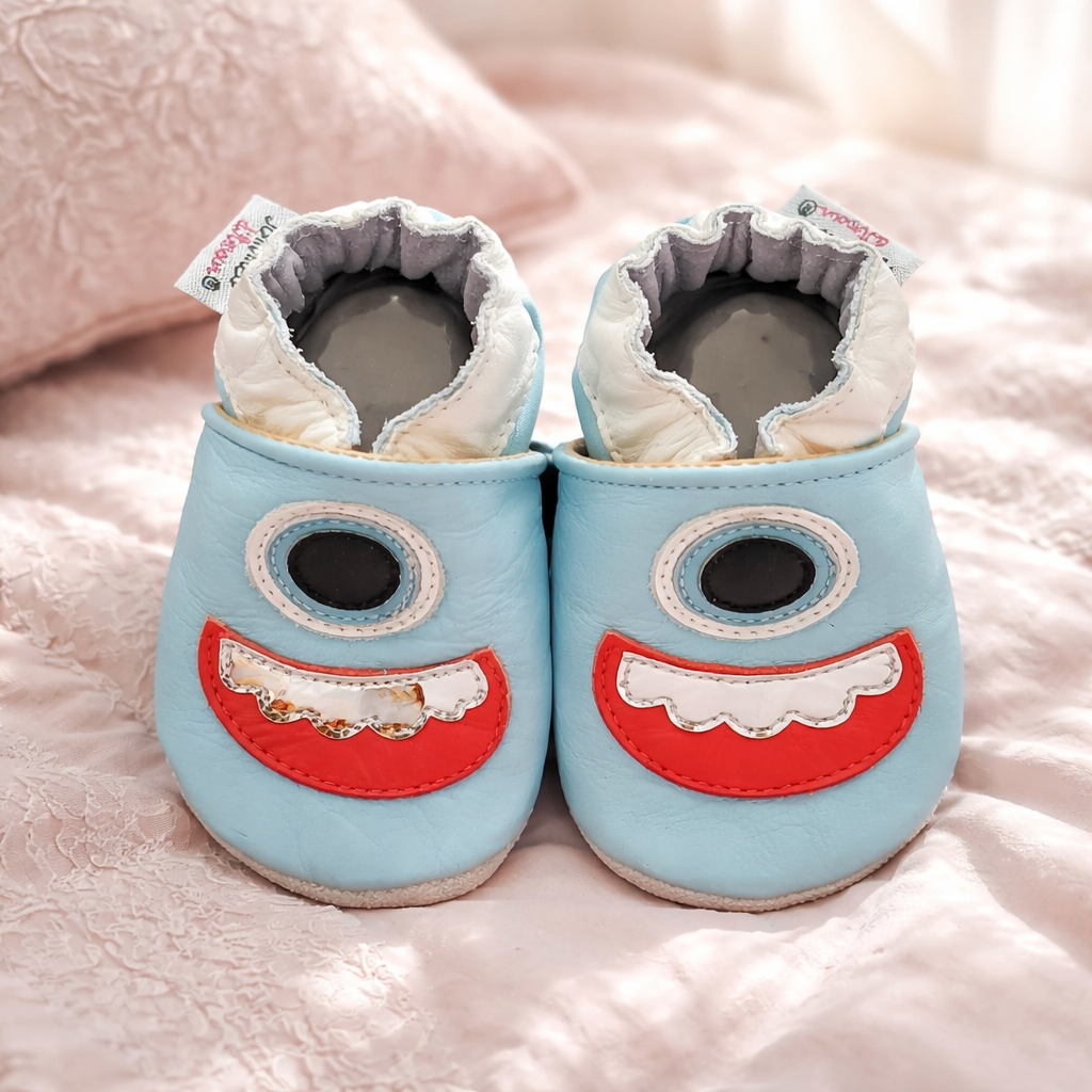 Chaussons en cuir mixte pour enfants modèle Monstre - Mes Pommes D'Amour Cadeaux naissance