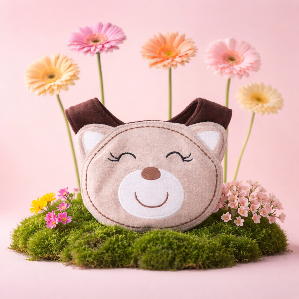 Bavoir Bébé "petit ourson" en Coton Doux – Design Animalier