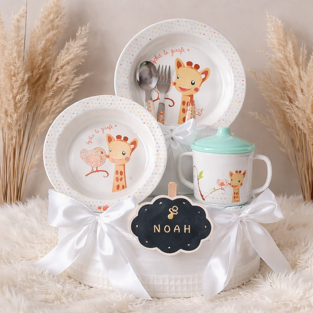 Gâteau de couches Sophie la girafe pour un cadeau original et pratique