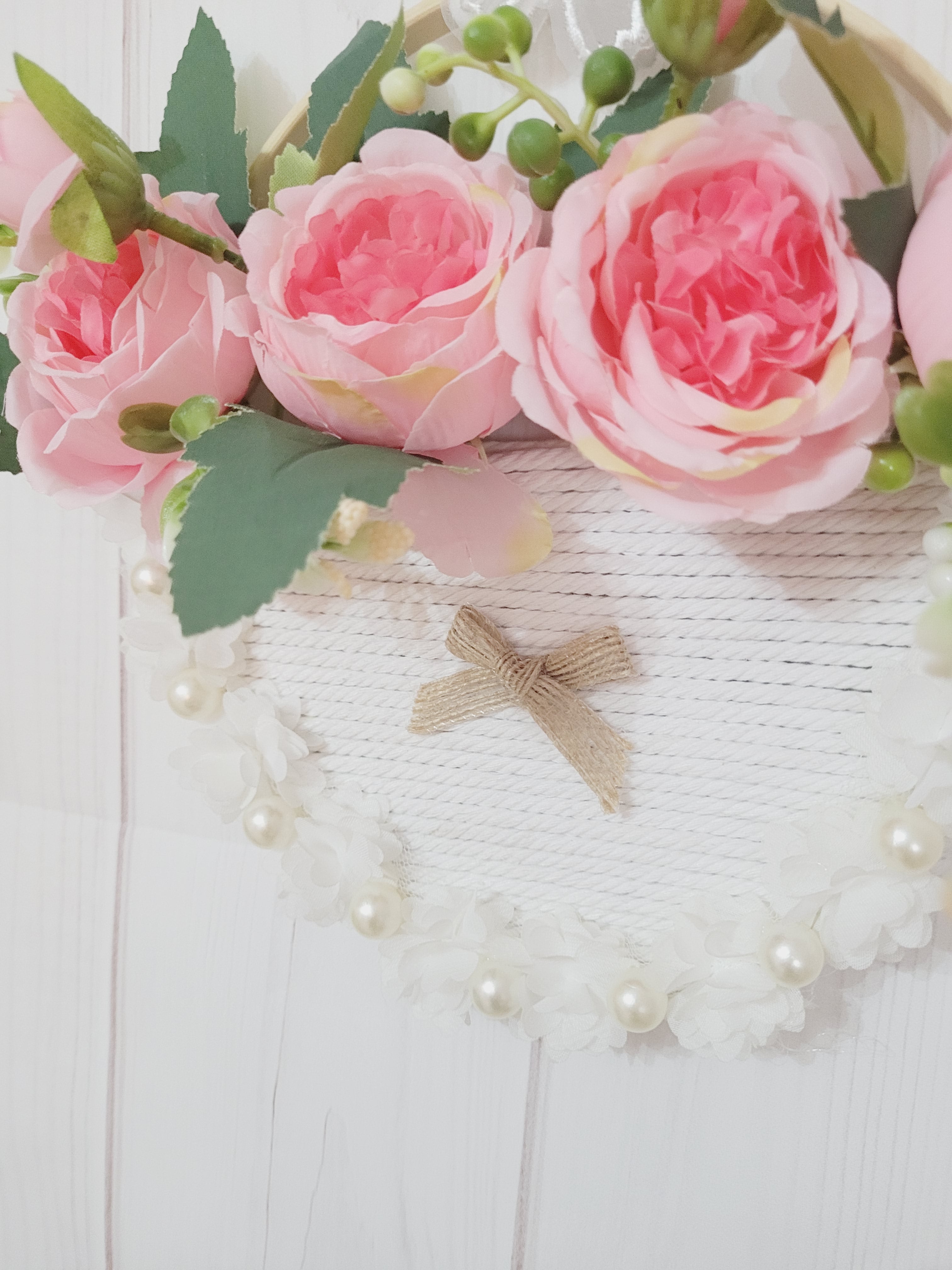 Porte fleurs macramé murale