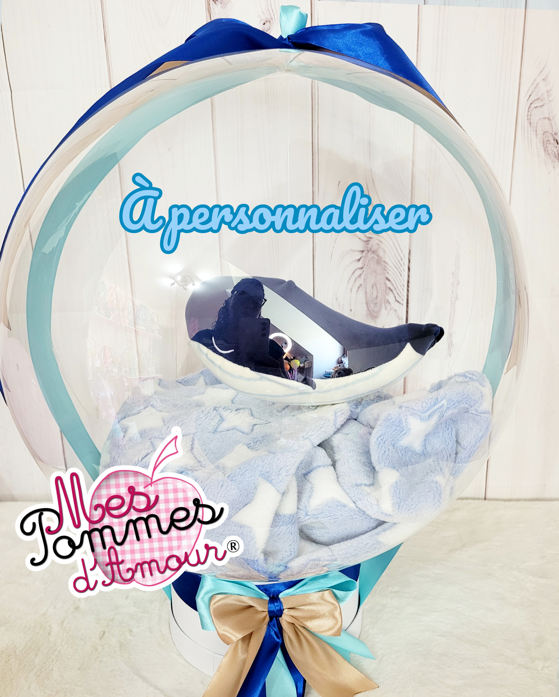 Ballon Bulle Peluche Baleine et couverture