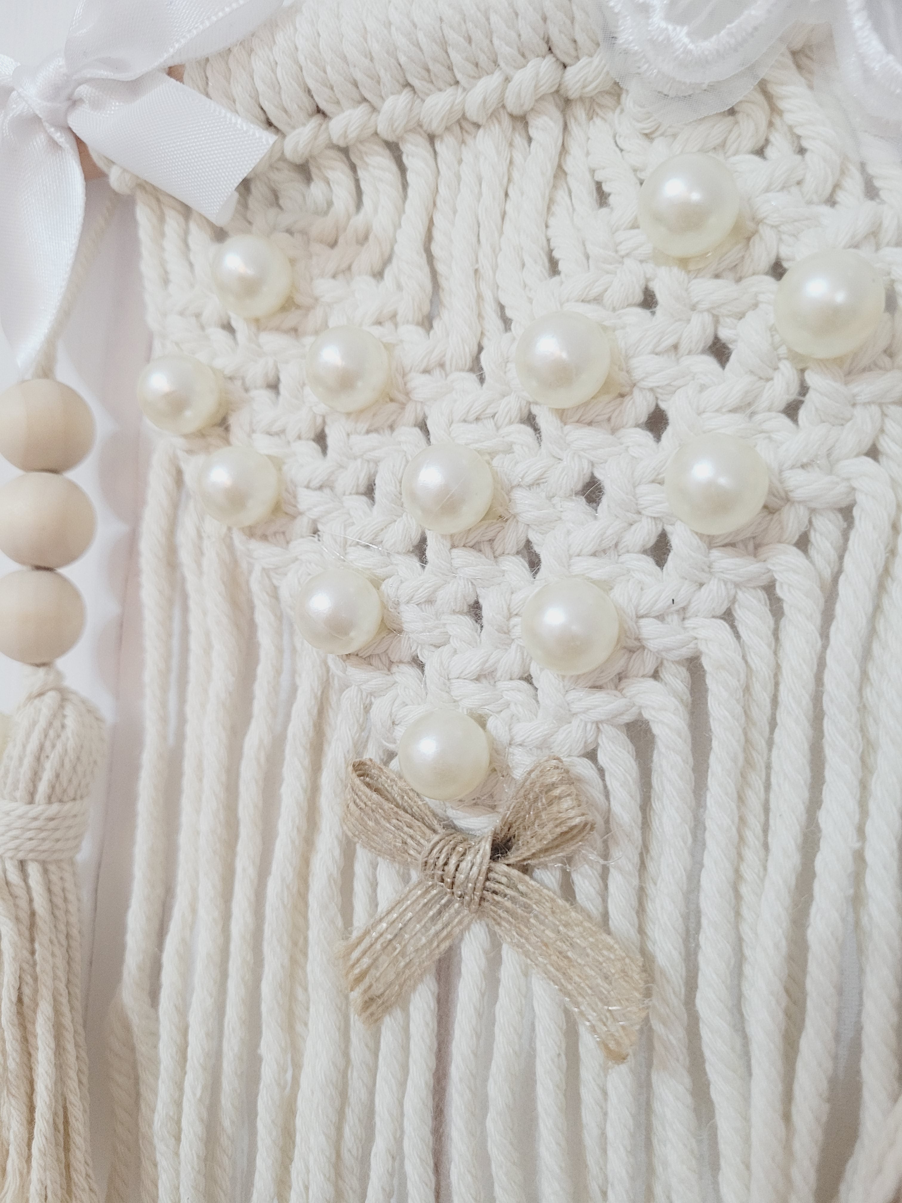 macramé murale perles modèle double